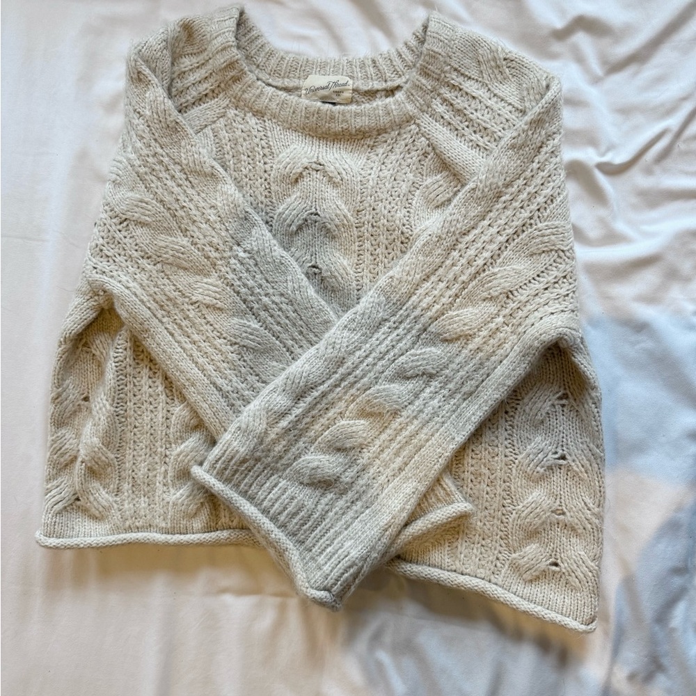 Cozy Cream Cable Knit Sweater
